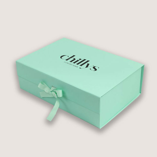 custom printed collapsible boxes with ribbon