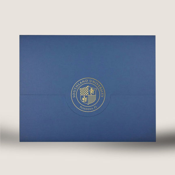 Navy blue paper certificate holder